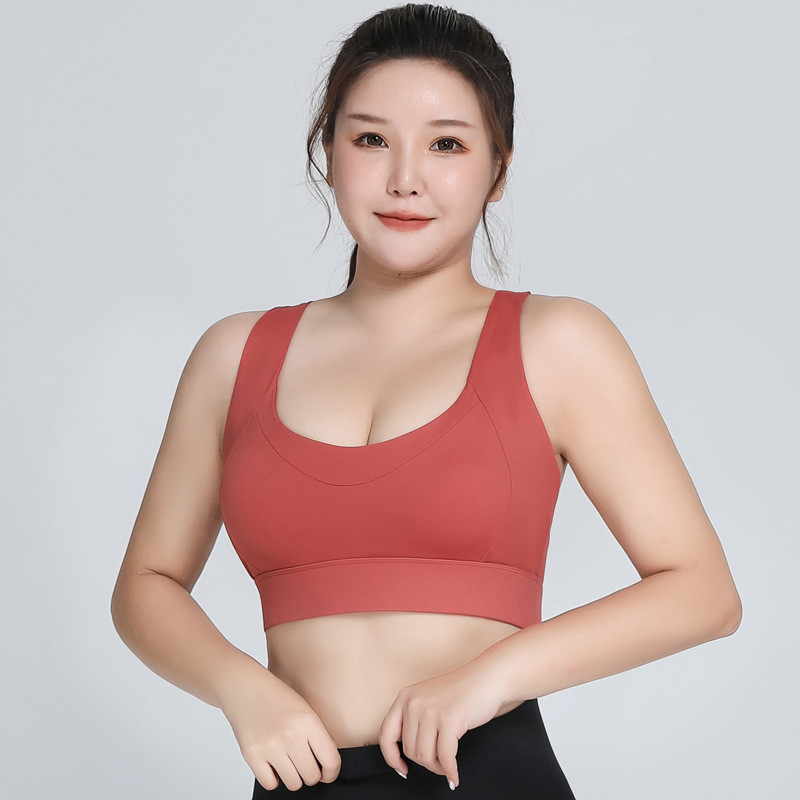 Fitness Crop Top Cross Back Bra Plus Size Shockproof Longline Underwear